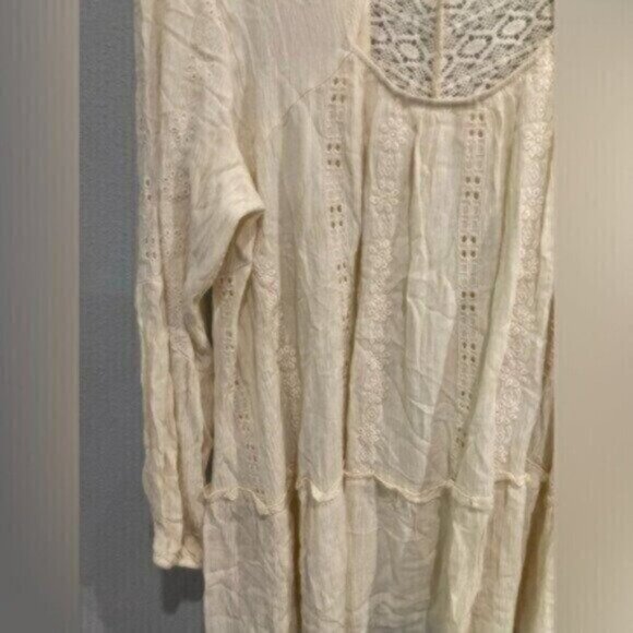 New Adiva Boho Embroidered Top Neutral Cottagecore Feminine Vintage Inspired - Picture 8 of 9